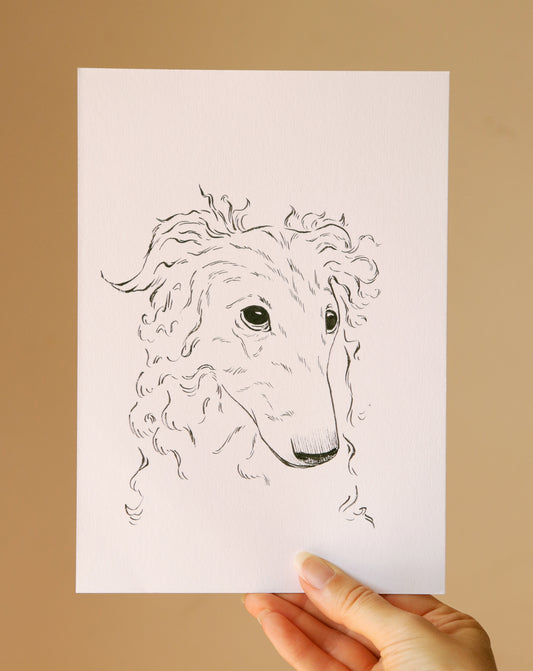Hand-drawn Pet Portrait, Custom original Pet Illustration, A5