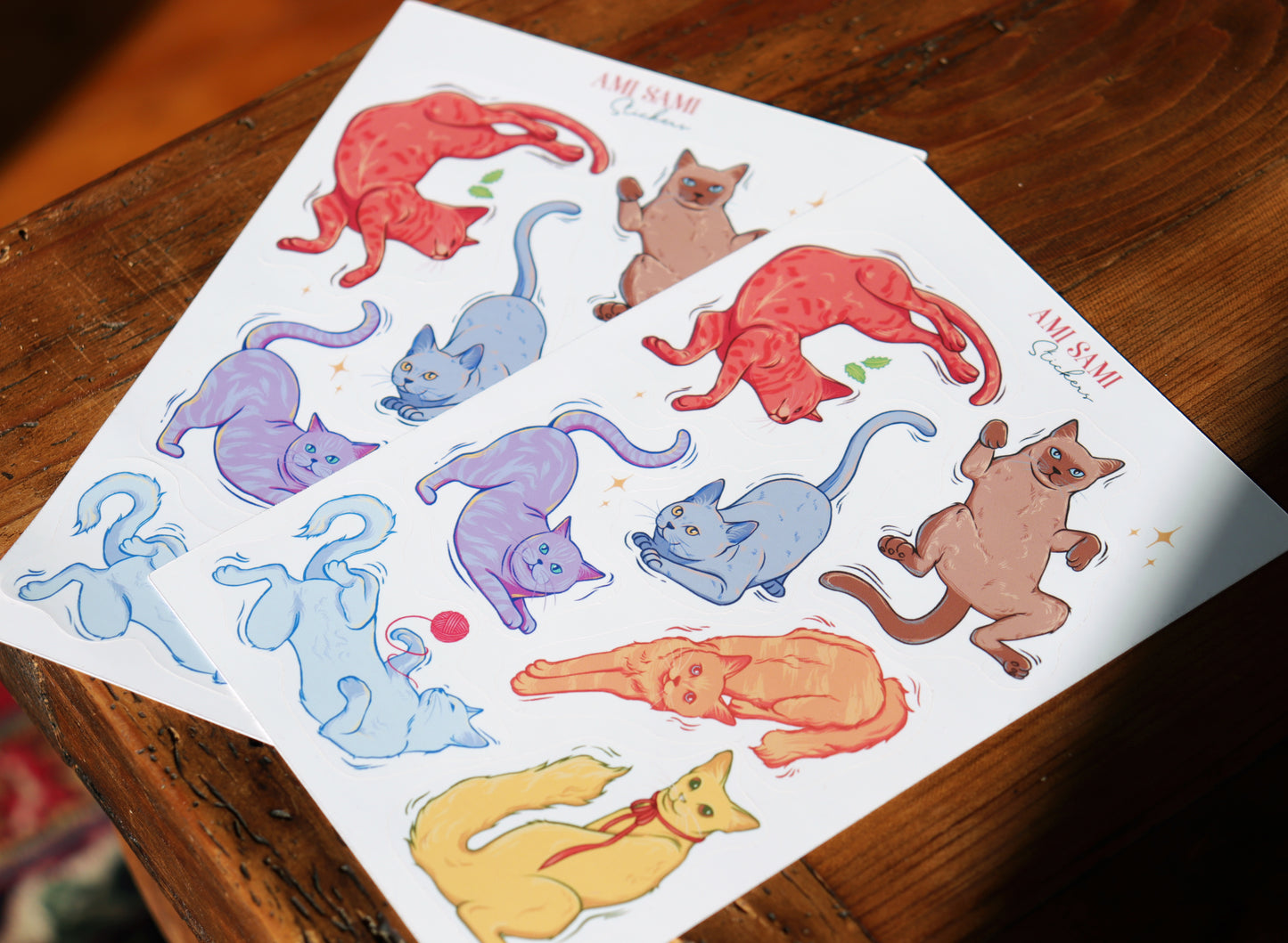 Cats sticker sheet. Vinyl