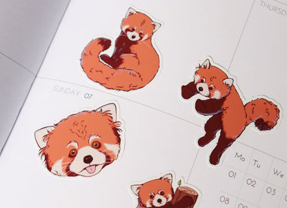 Red panda sticker sheet, vinyl