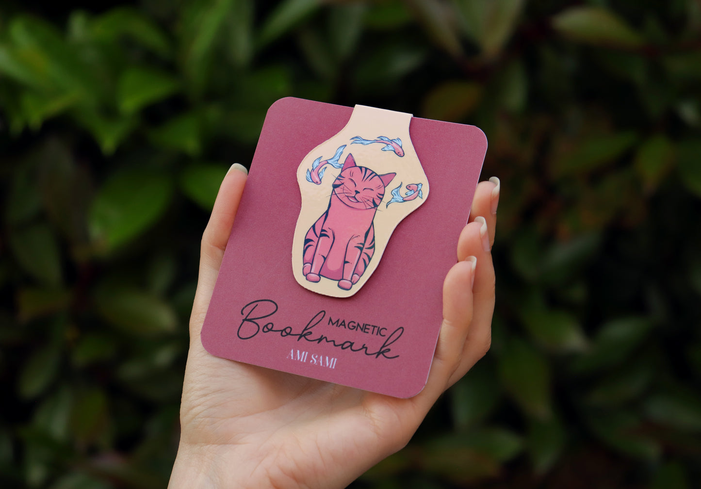 Magnetic bookmark, Cat and fish