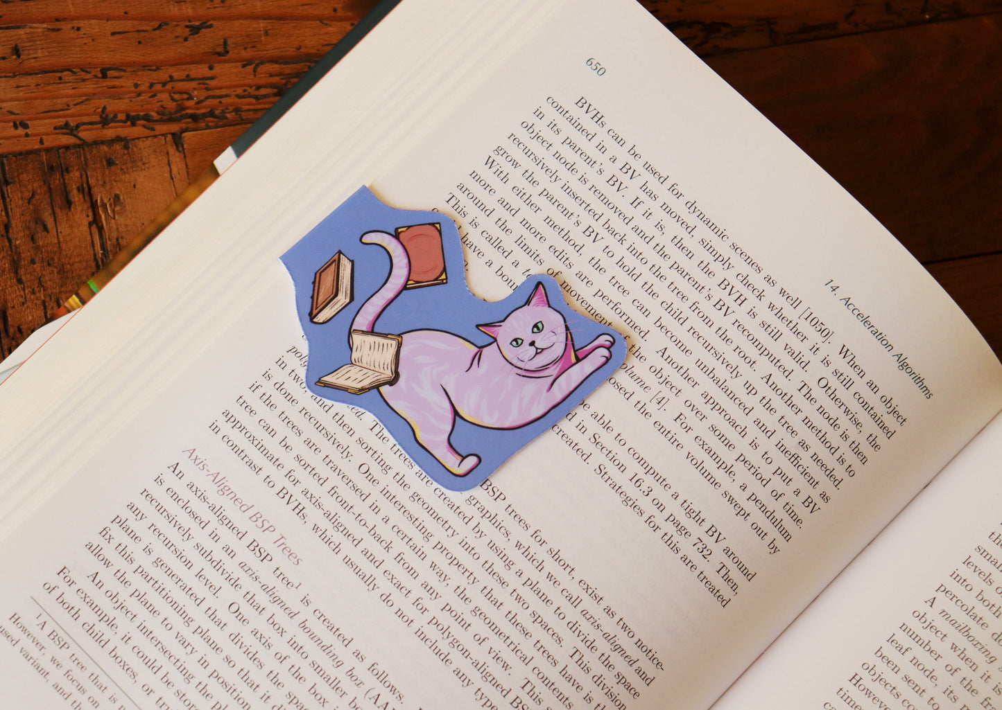 Magnetic bookmark, Book Lover Gift, Cat with books