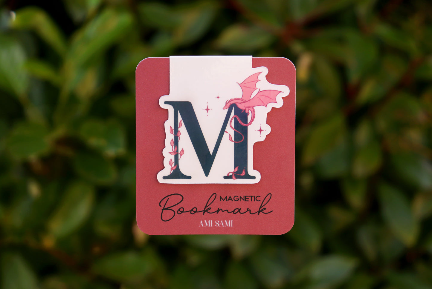 Pesonalised Magnetic bookmark, Initial, Magic bookmark, Dragon