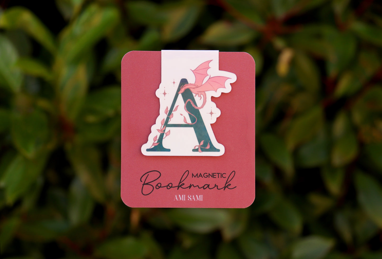 Pesonalised Magnetic bookmark, Initial, Magic bookmark, Dragon