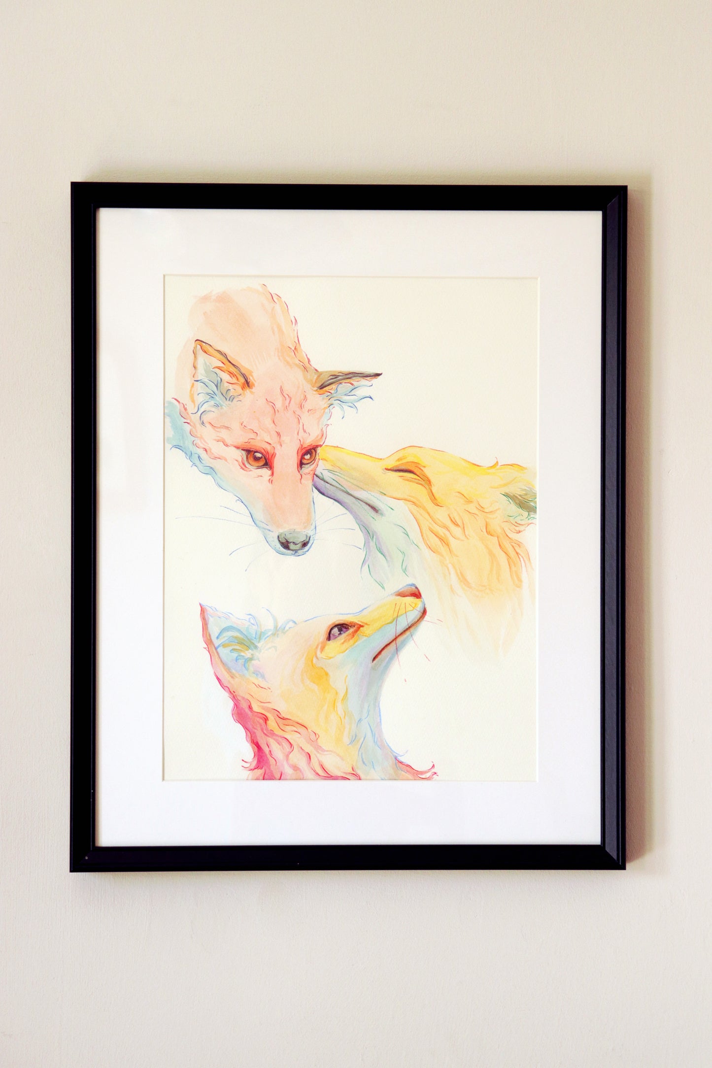 Foxes - Art print A4