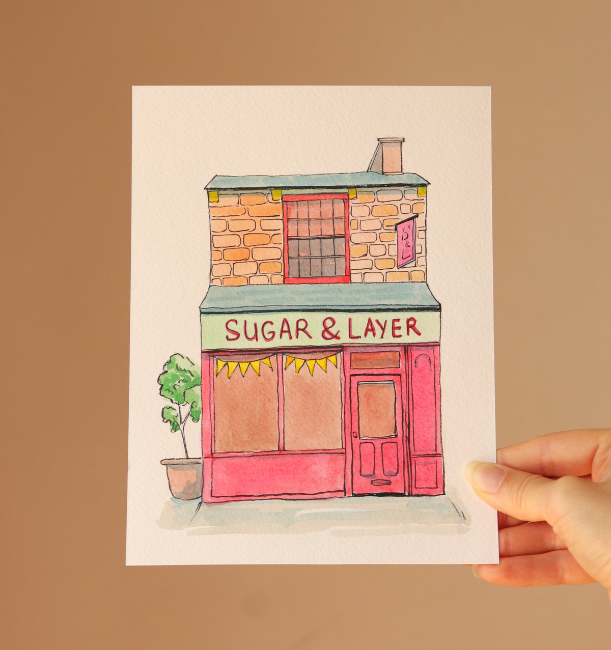 Hand drawn Watercolor Date Spot painting, First Date Venue A5