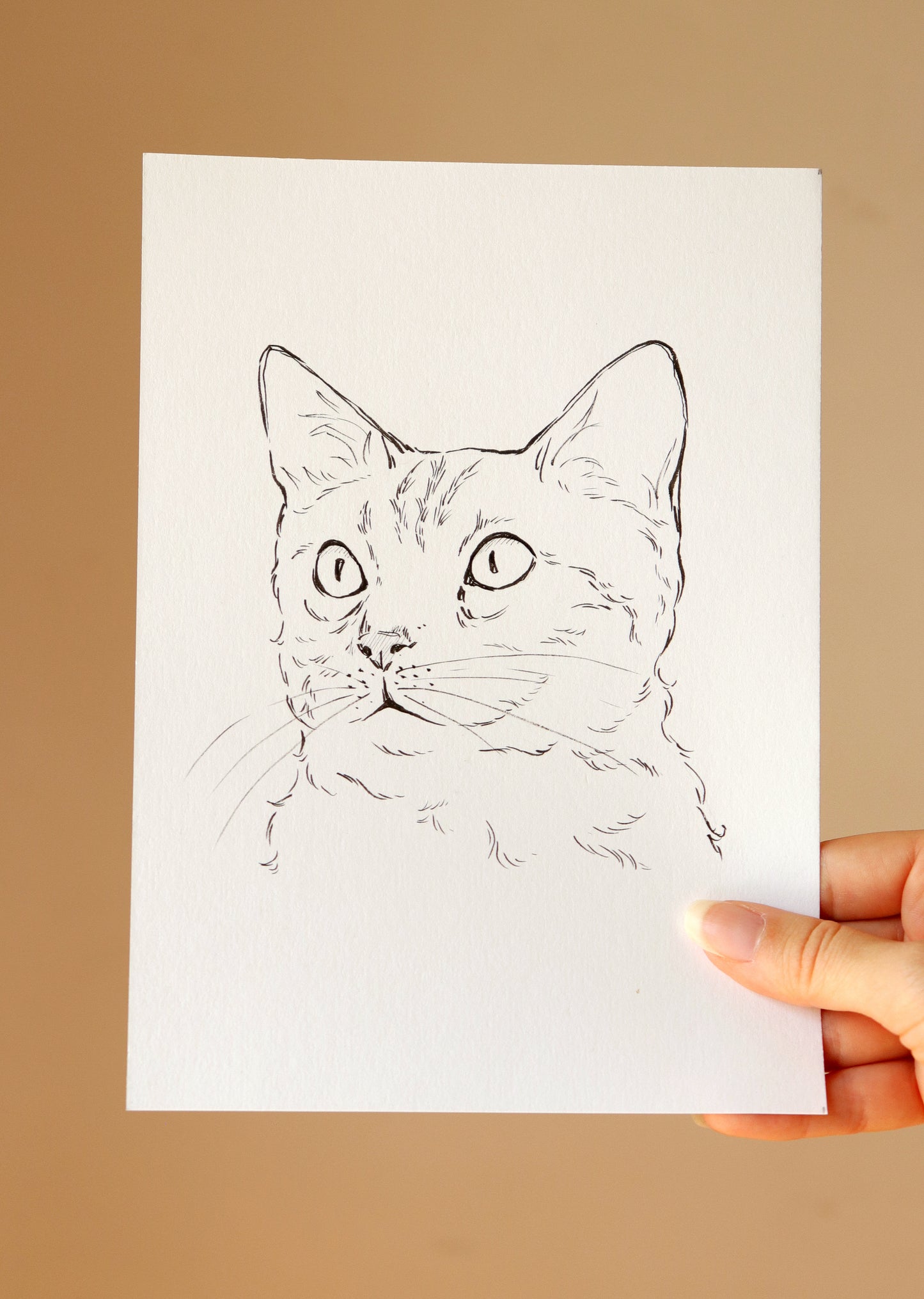 Hand-drawn Pet Portrait, Custom original Pet Illustration, A5