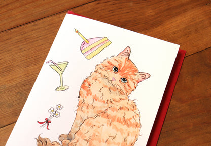 Cat Greeting card, Birthday card, cat lovers card