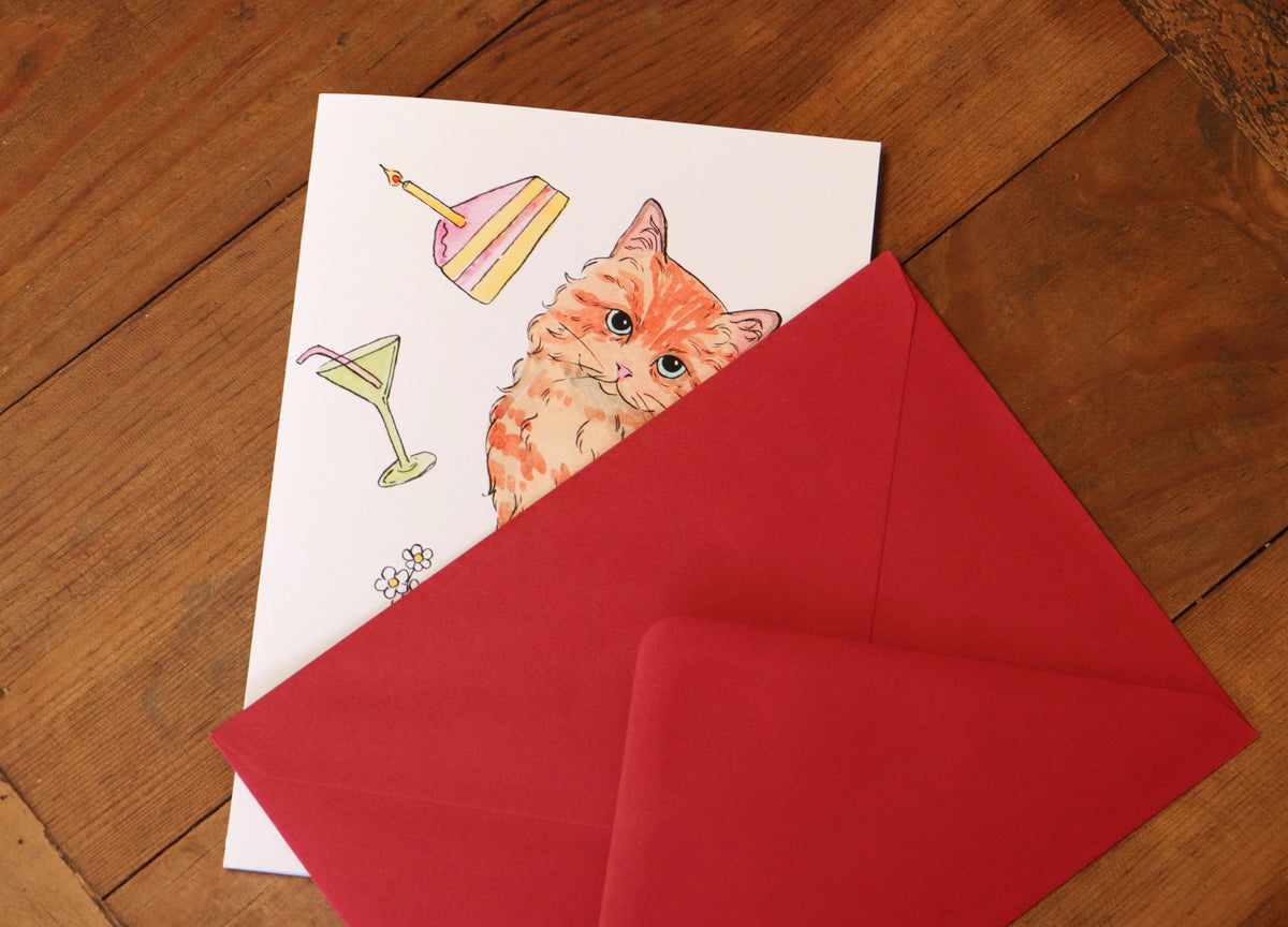 Cat Greeting card, Birthday card, cat lovers card
