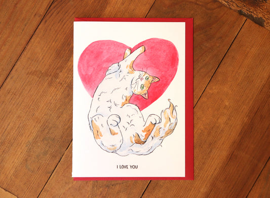 I love You Greeting card, cat lovers gift, Anniversary card, Love card, Valentine's day gift