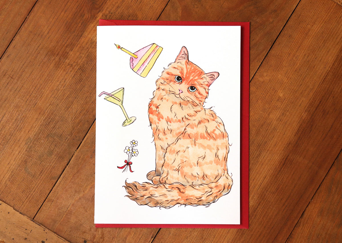 Cat Greeting card, Birthday card, cat lovers card