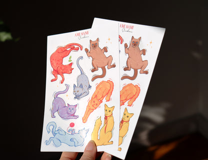 Cats sticker sheet. Vinyl