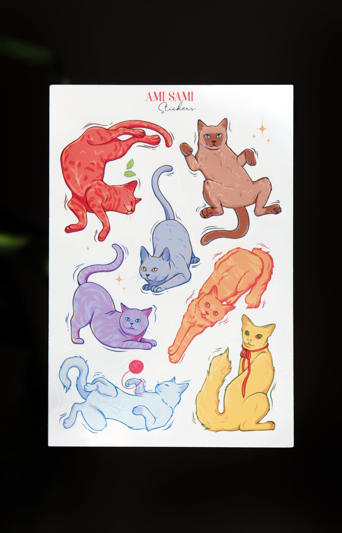 Cats sticker sheet. Vinyl