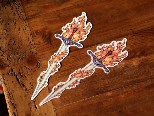 Fire Sword Bookmark, Fantasy Sword