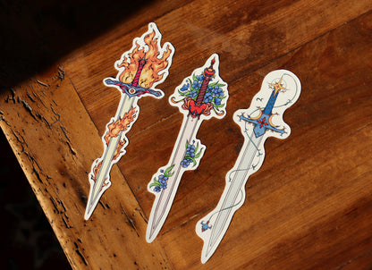 Fire Sword Bookmark, Fantasy Sword